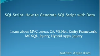 SQL DB Script How to Generate SQL Script with Data
