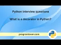 Python interview questions What are decorators in Python