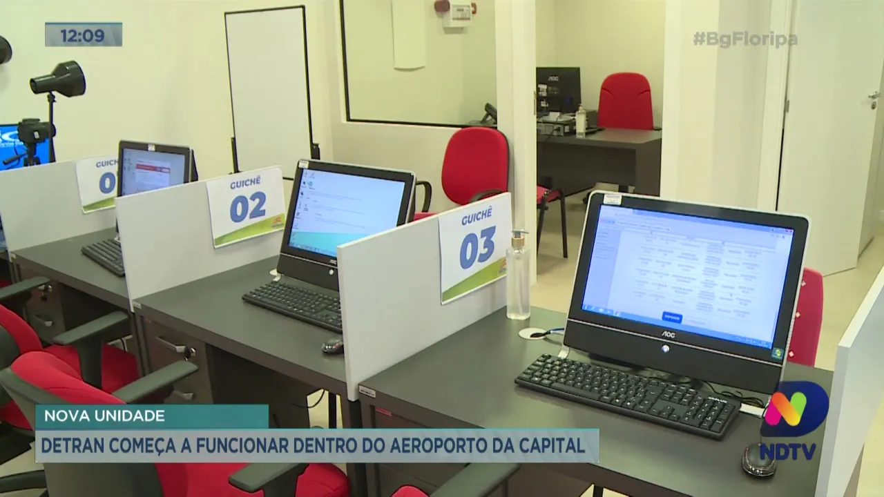 Detran começa a funcionar dentro do aeroporto de Florianópolis