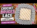 Left Hand How To Add Bruges Lace Border to Crochet Corner to Corner Patterns