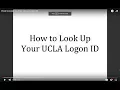How to Look Up Your UCLA Logon ID