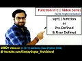 15 Function in C sqrt as predefined function and user defined function in c programming