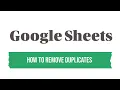 How to Remove Duplicates From Google Sheets