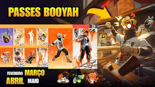 VAZOU TUDO! PASSES DE FEVEREIRO, MARÇO, ABRIL E MAIO 2025 ITENS E MAIS NOVIDADES FREE FIRE