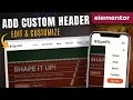 Create Custom Responsive Header - Elementor Free 2026