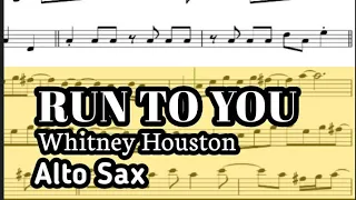 Run To You Alto Sax Sheet Music Backing Track Play Along Partitura 