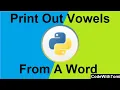 How To Build A Python Program That Prints The Vowels From A Word