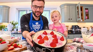 We made a GIANT CHEESE CAKE! (daddy & daughter)