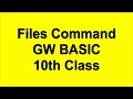 Files Command in gw basic computer free online lectures 10th class computer gw basic
