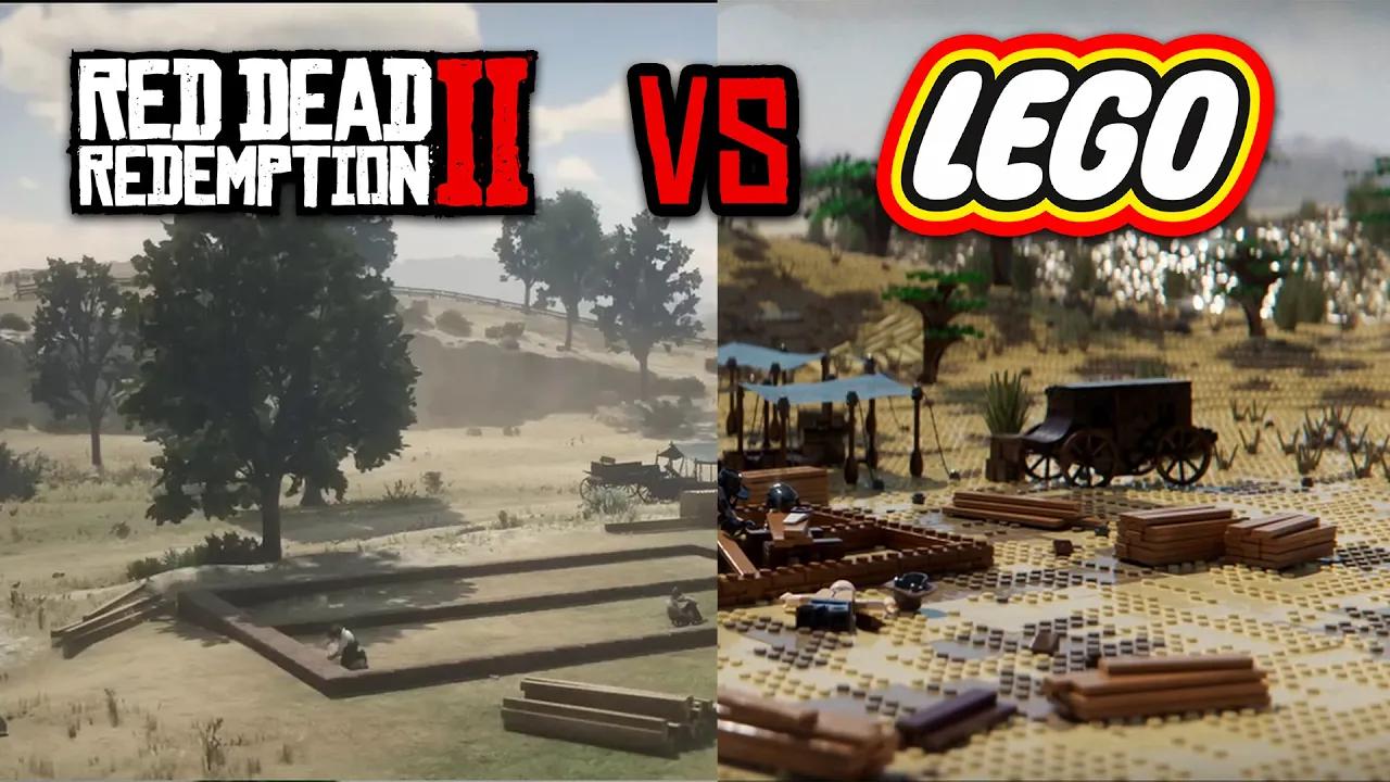 RDR2: Housebuilding Scene - Original vs In LEGO RDR2: Housebuilding Scene - Original vs In LEGO