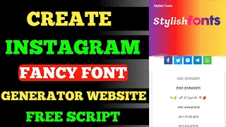 Download Advance Instagram Fancy Font Generator Script !! Fancy Font Script Download For Blogger 2023 MP3