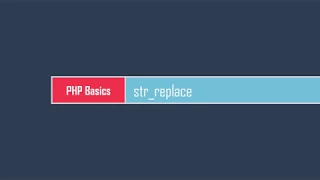 PHP Basics String functions - str