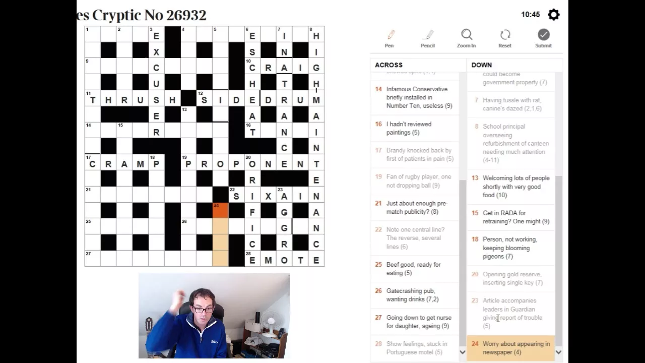 A guided solve through today's Times crossword:  11 Jan 18