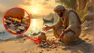 قصة مكحلة الكنوز عثر على مكحلة غريبة واكتحل بكحلها فصار يرى بريق الكنوز المدفونة تحت الأرض 