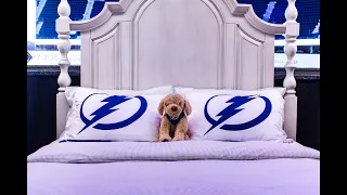 the making of Room and Boards which is an event that transforms Amalie Arena into an Airbnb