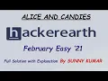 ALICE AND CANDIES HACKEREARTH FEBRUARY EASY 2021