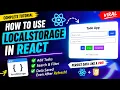Learn React LocalStorage in One Build a Modern Todo App