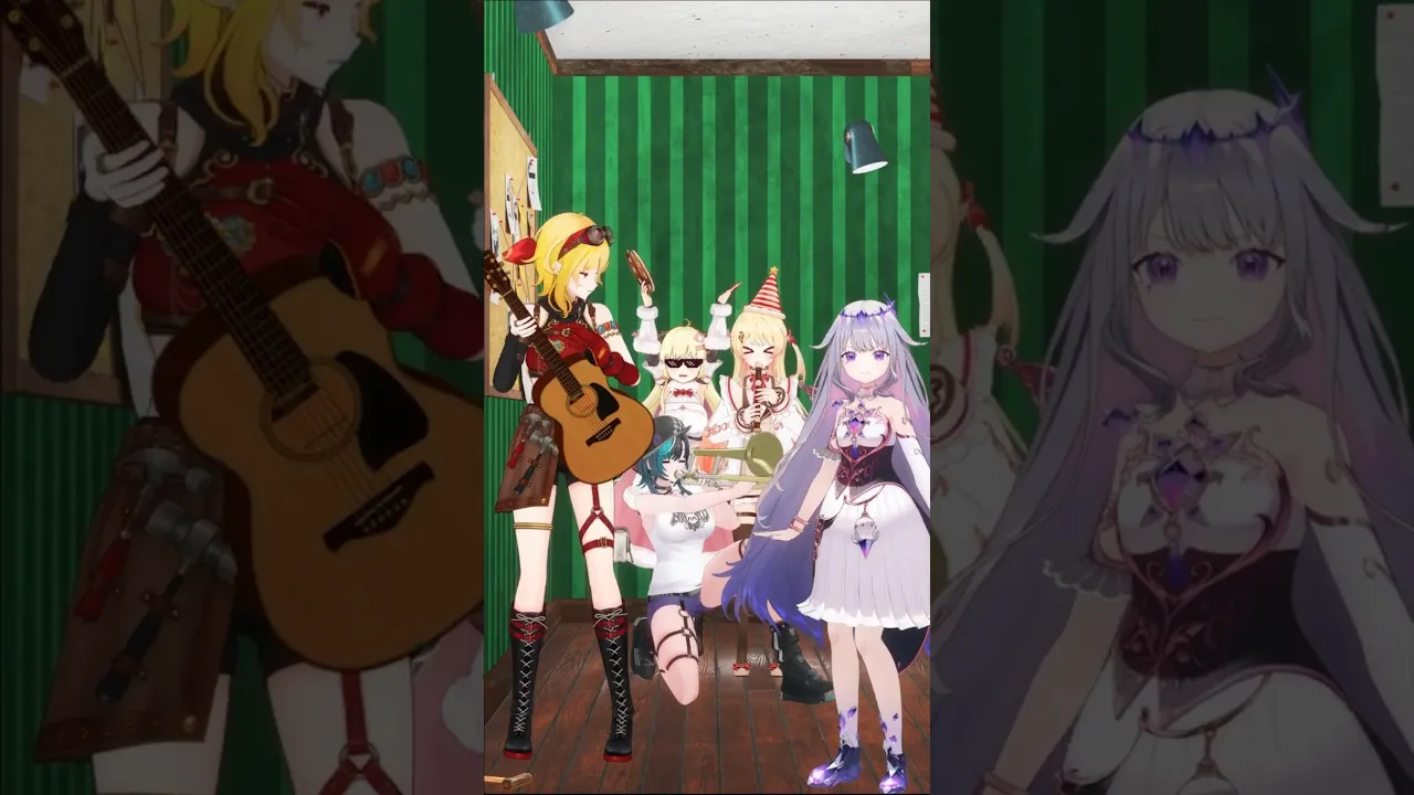 【賑やか】Hammer Guitar meme???🔨🎸 #hololive #ホロライブ #タンバリン
