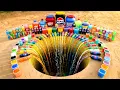 Giant Soda Hole Experiment with Coca-Cola Pepsi Fanta 7up Mtn Dew vs Mentos Underground