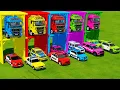 Download Lagu TRANSPORTING ALL POLICE CARS and AMBULANCE EMERGENCY VEHICLES WITH MERCEDES POLICE TRUCKS ! FS22