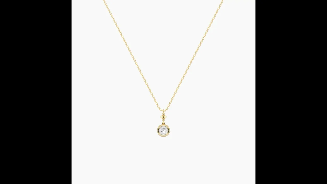Sterling Silver Lab-Grown Diamond Bezel Pendant Necklace