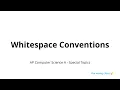 01 01 01 - Whitespace Conventions