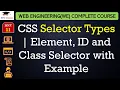 L11 CSS Selector Types Element ID and Class Selector with Example Web Technology Lectures