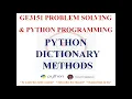 DICTIONARY METHODS GE3151 PROBLEM SOLVING AND PYTHON PROGRAMMING NOTES