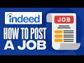 How to Post A Job On Indeed 2026 Step By Step Tutorial