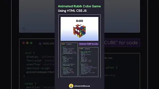 Animated cube Rubiks Cube Animation using Html CSS 3x 4x 5x Cube ft css Js animation CodeMinds