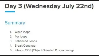 Java Workshop Lesson 3 Loops and Intro to OOP