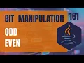 Java DSA 161 Bit Manipulation Check if a number is odd or even using binary operation in Java