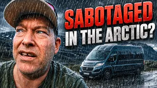 Did Somebody SABOTAGE Me in NO MANS LAND? Heavy Rain Storm Hits Hard: Arctic Nomad Van Life Camping