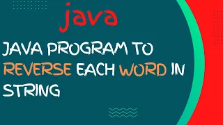 Java Program to reverse each word in String java interview question realNameHidden