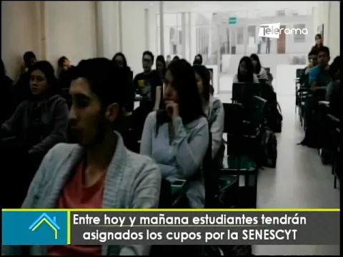 Entre hoy y mañana estudiantes tendrán asignados los cupos por la SENESCYT