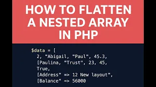 Flatten a Nested Array in PHP Simple Fast