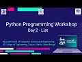 Day 2 of Python workshop by Department of Computer Science and Engineering JISCE
