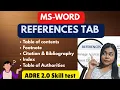 Usage of REFERENCE TAB ADRE 2 0 MS WORD Tutorial