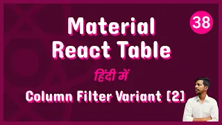 Material React Table v2 - Column Filter Variant Part