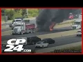 Parts of Hwy 401 closed in North York due to dump truck fire