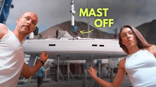 BOAT DAMAGE DISASTER: Unstepping the mast (a lot to go wrong) Part 3