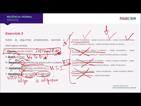 Download MP3 REGÊNCIA VERBAL: RESOLUÇÃO COMENTADA DE EXERCÍCIOS - Profa. Pamba