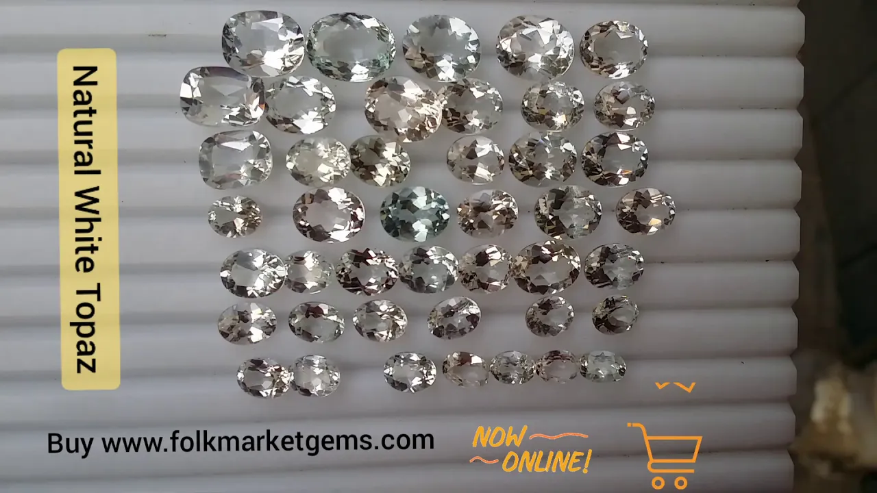 White Topaz Loose Gemstones Deal of 50 carats