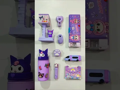 Unique Purple Stationery Items, Labubu Pencil Box, Table Lamp, Pouch, Pen #stationery #backtoschool