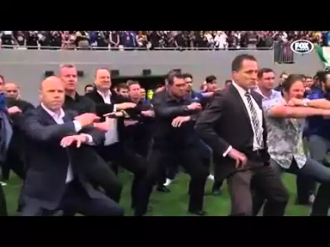 Jonah Lomu's former teammates perform an final haka - YouTube thumbnail