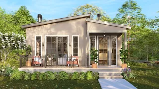 Plano de casa PEQUEÑA pero muy BONITA | 7X10 metros | Cocina INDEPENDIENTE