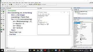 Program for Encryption and Decryption of a given string in VB