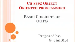 Oriented Programming-Basic Concepts of OOPS