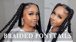 How To Braided Ponytail With Braiding Hair Beginner Friendly
