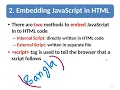 JavaScript Embedding in HTML Internal vs External Script Web Programming Tutorial in Bangla
